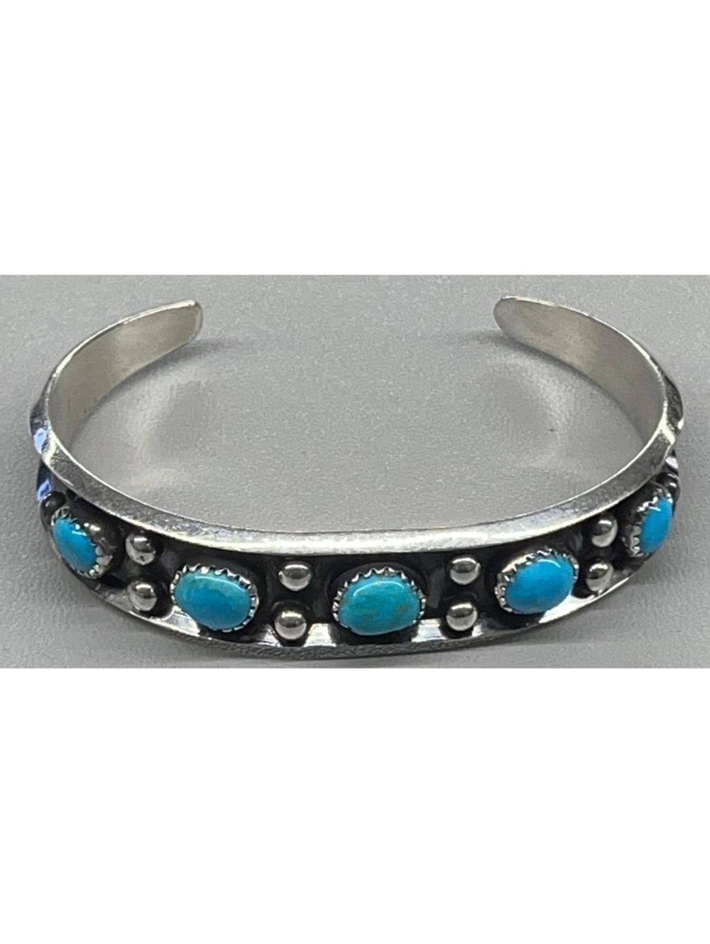 Navajo sterling silver turquoise traditional bracelet -Paul Largo